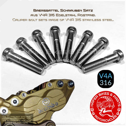 Ducati 748 Biposto Edelstahl Bremssattelbolzen Brembo Bremssättel vorne S1x8
