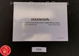 NEW / OLD STOCK NEU - HONDA SC45 VTR 1000 SP1 SP2 Service Book Scheckheft F235