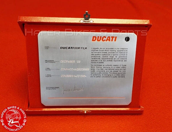 Ducati 999R FILA Dec. 2003 Limited Edition Collector Plaque Art.F026