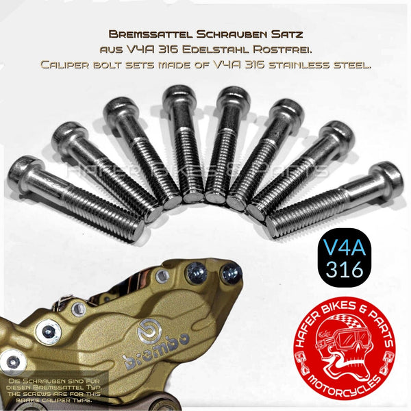 Ducati 996 S SPS Edelstahl Bremssattelbolzen Brembo Bremssättel vorne S1x8