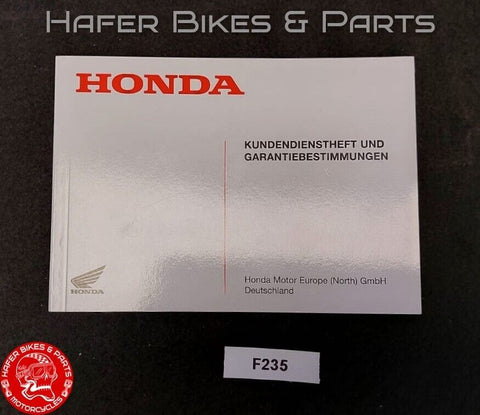 NEW / OLD STOCK NEW - HONDA SC45 VTR 1000 SP1 SP2 Service Book Checkbook F235