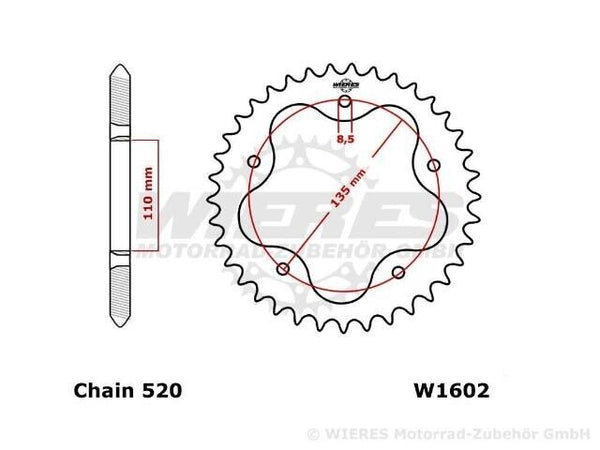 Aluminum adapter sprocket 41 teeth Ducati 748 916 996 998 S34 