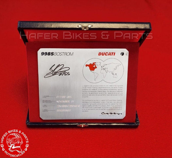 Ducati 998S No. 77/155 Ben Bostrom USA Limited Edition Collector Plaque Ar. F025