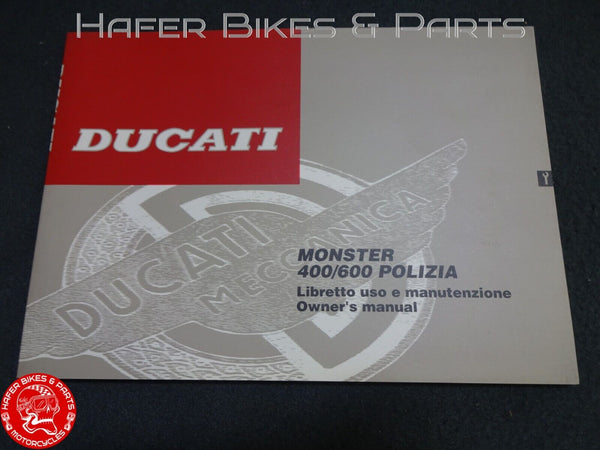 D086 Ducati Monster 400 600 Polizia 91370281A OWNER'S MANUAL 