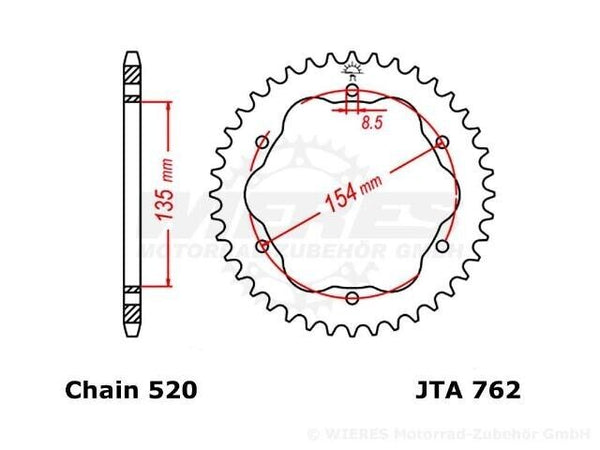 Alu adapter sprocket 39 teeth 520 Ducati 1098 1198 SR Streetfighter S23 